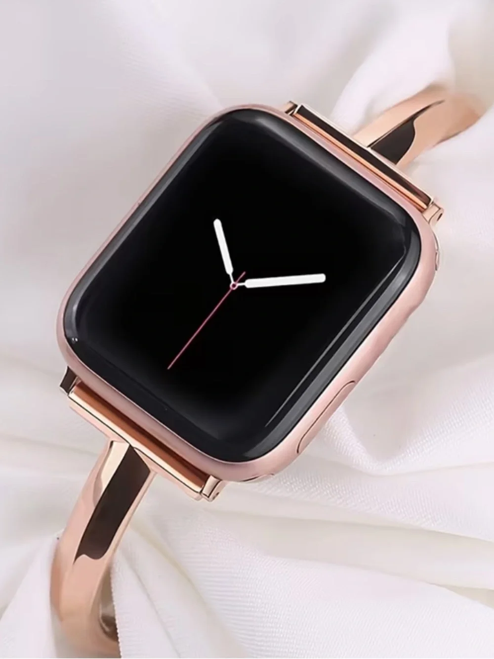 1-Tiarra Bracelet Rose Gold Polished Metal Smartwatch Band (NOT APPLE BRAND)
